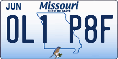 MO license plate OL1P8F