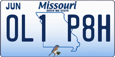 MO license plate OL1P8H