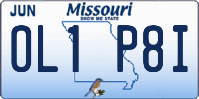 MO license plate OL1P8I