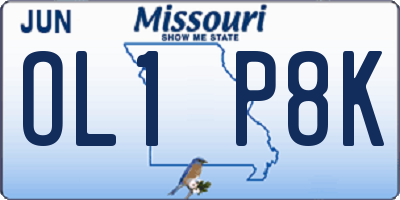 MO license plate OL1P8K