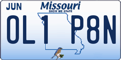 MO license plate OL1P8N