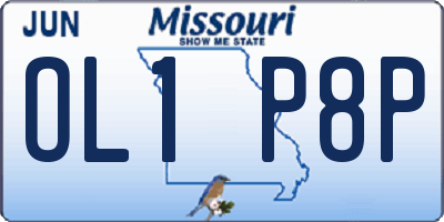 MO license plate OL1P8P