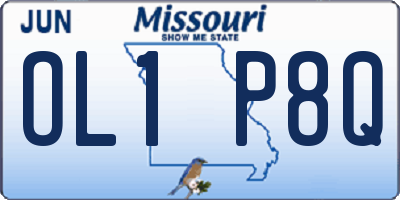 MO license plate OL1P8Q