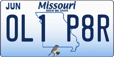 MO license plate OL1P8R