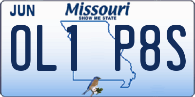 MO license plate OL1P8S