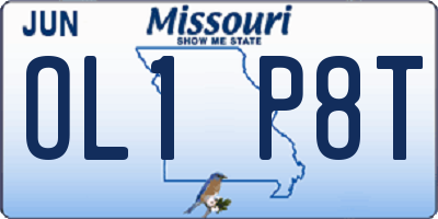 MO license plate OL1P8T
