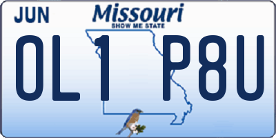 MO license plate OL1P8U