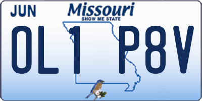 MO license plate OL1P8V