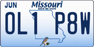 MO license plate OL1P8W