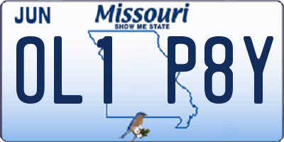 MO license plate OL1P8Y