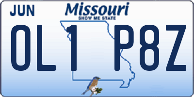 MO license plate OL1P8Z