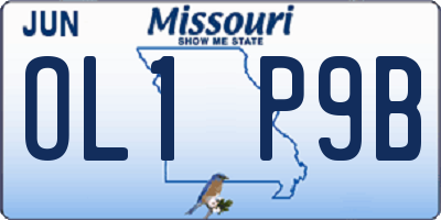 MO license plate OL1P9B