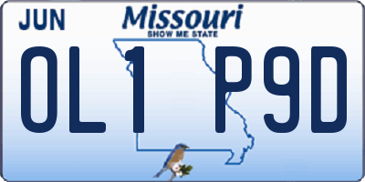 MO license plate OL1P9D