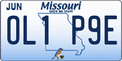 MO license plate OL1P9E