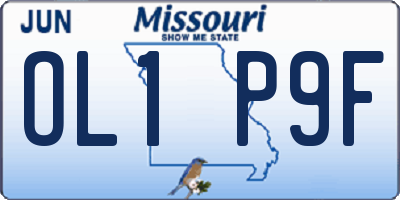 MO license plate OL1P9F