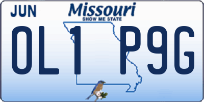 MO license plate OL1P9G