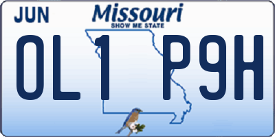 MO license plate OL1P9H