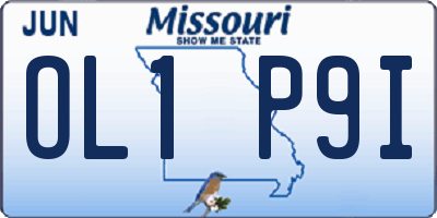 MO license plate OL1P9I
