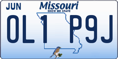 MO license plate OL1P9J