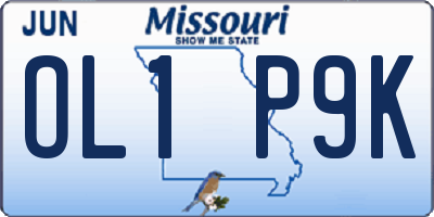 MO license plate OL1P9K