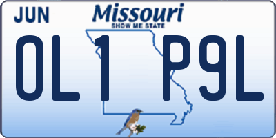 MO license plate OL1P9L