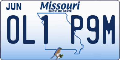 MO license plate OL1P9M
