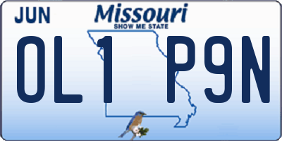 MO license plate OL1P9N