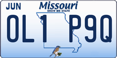 MO license plate OL1P9Q