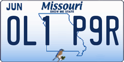 MO license plate OL1P9R