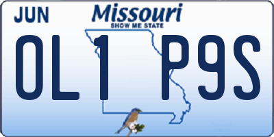 MO license plate OL1P9S