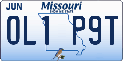 MO license plate OL1P9T