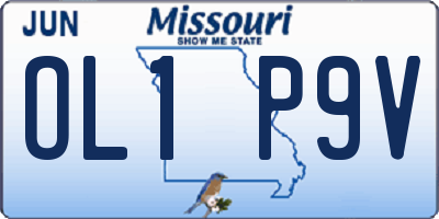 MO license plate OL1P9V