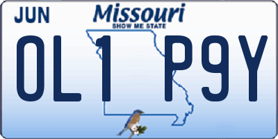 MO license plate OL1P9Y