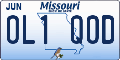 MO license plate OL1Q0D