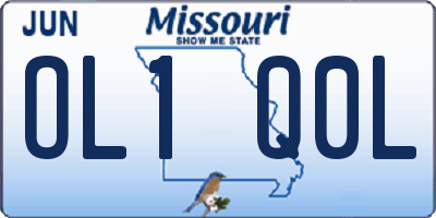 MO license plate OL1Q0L