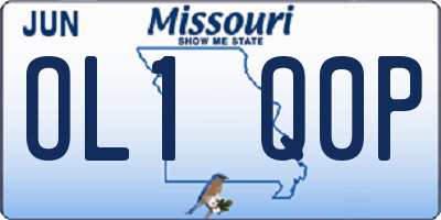 MO license plate OL1Q0P