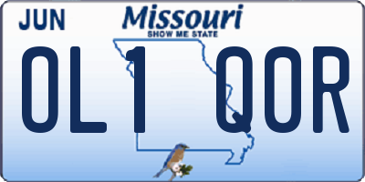 MO license plate OL1Q0R