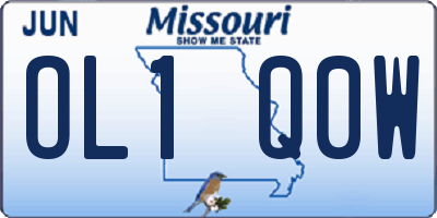 MO license plate OL1Q0W