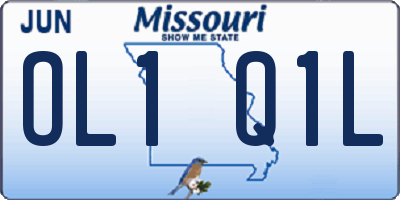 MO license plate OL1Q1L