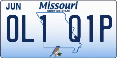 MO license plate OL1Q1P