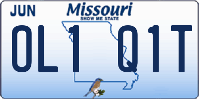 MO license plate OL1Q1T