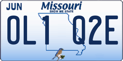 MO license plate OL1Q2E