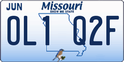 MO license plate OL1Q2F