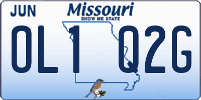 MO license plate OL1Q2G