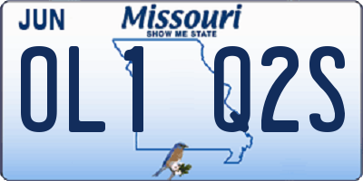 MO license plate OL1Q2S