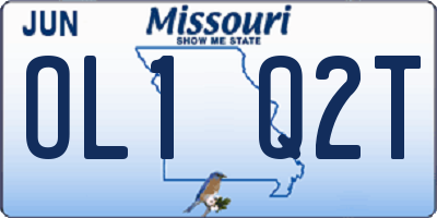 MO license plate OL1Q2T