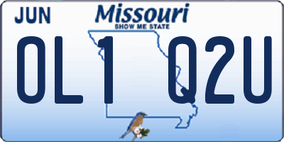 MO license plate OL1Q2U
