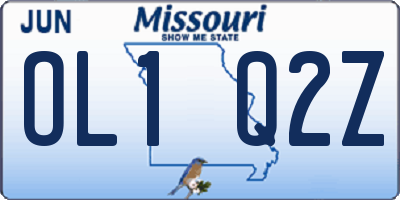 MO license plate OL1Q2Z