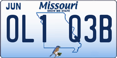 MO license plate OL1Q3B