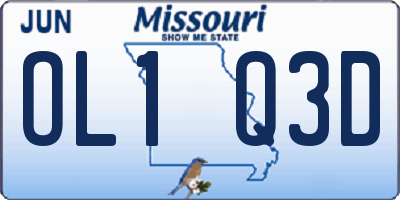 MO license plate OL1Q3D